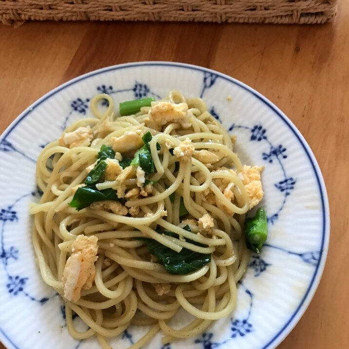 菜の花と炒り卵の塩焼きそば